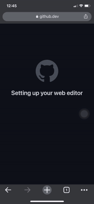 A screencast of VS Code on the web browser with the opened repository.
