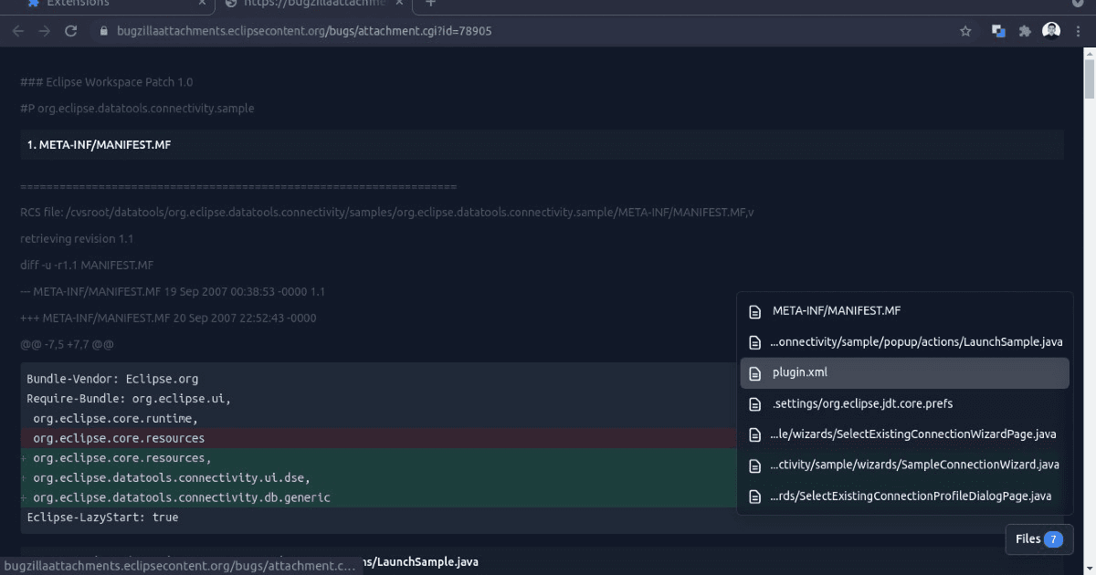 Screenshot of ecdiff